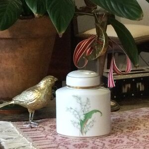 Limoges “Lilly of the Valley” porcelain jar/box with lid